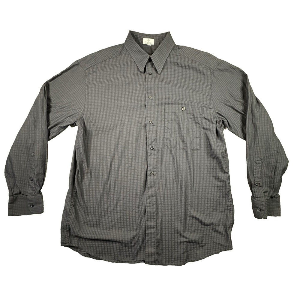 Zanella Men's XL Black Tonal Dobby Weave Made In Italy‎ SEE DESCRIPTION
